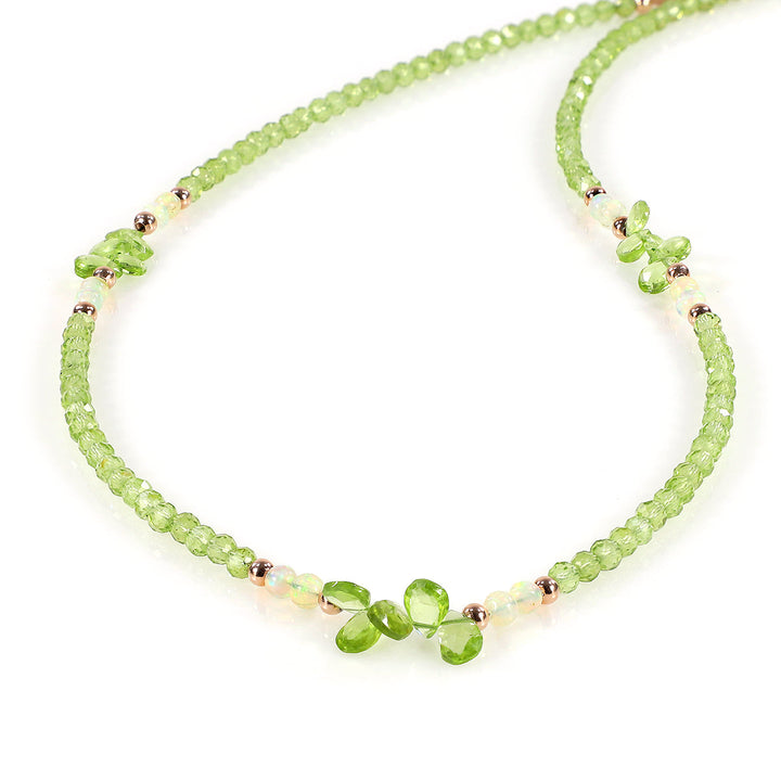 Peridot and Ethiopian Opal Silver Necklace