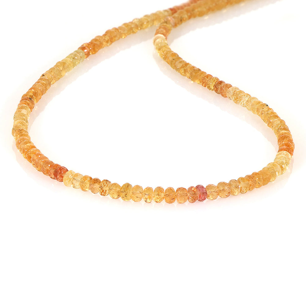 Imperial Topaz Beads Silver Necklace