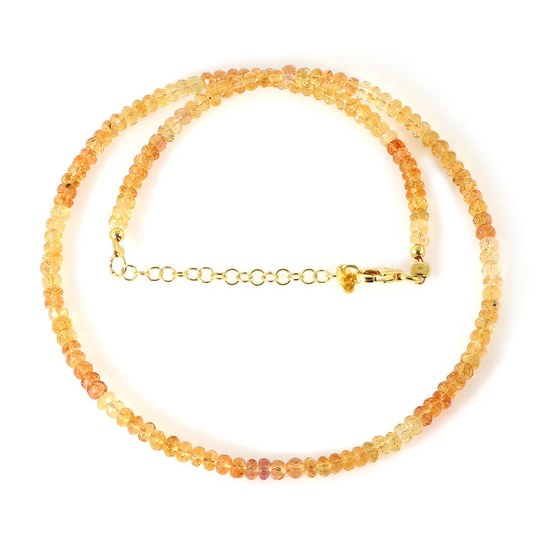 Imperial Topaz Beads Silver Necklace