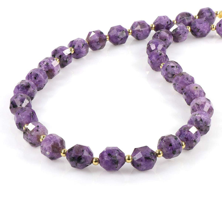 Charoite Beads Silver Necklace