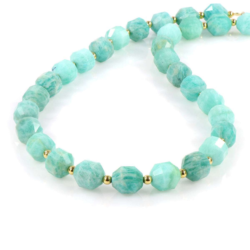 Amazonite Beads Silver Necklace