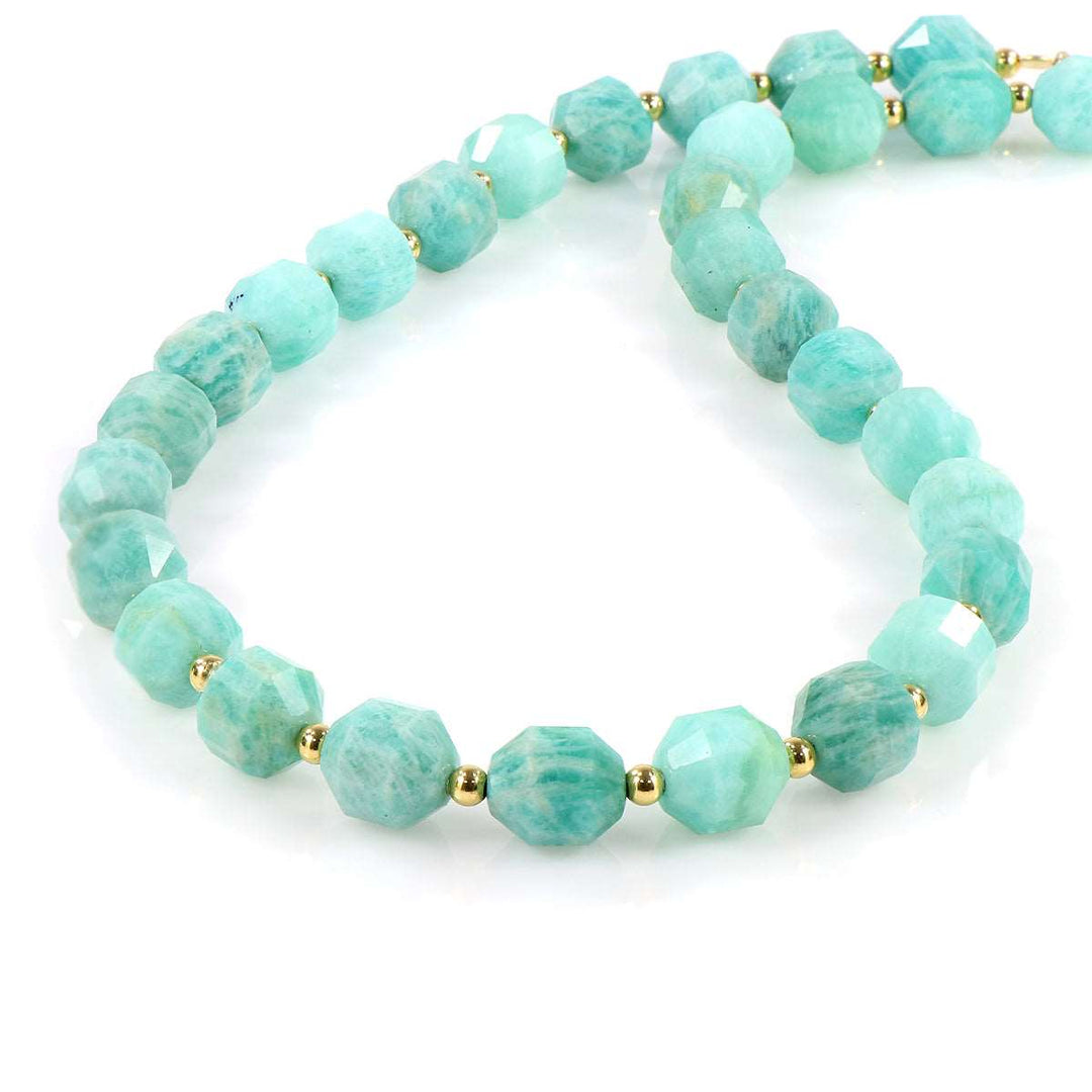 Amazonite Beads Silver Necklace