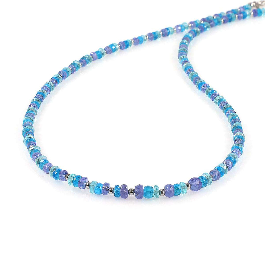 Apatite and Tanzanite Silver Necklace