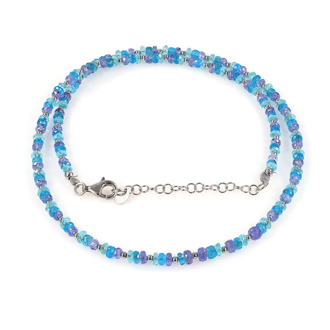 Apatite and Tanzanite Silver Necklace