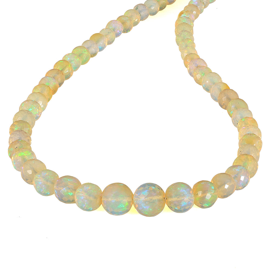 Ethiopian Opal Beads Silver Necklace