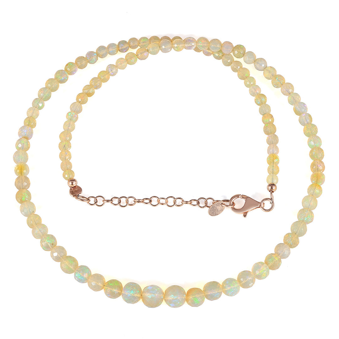 Ethiopian Opal Beads Silver Necklace