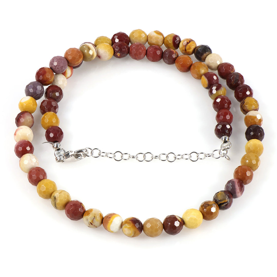 Mookaite Beads Sterling Silver Necklace