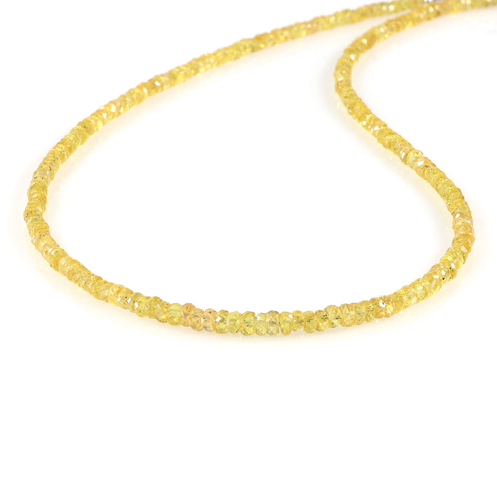 Yellow Sapphire Beads Silver Necklace