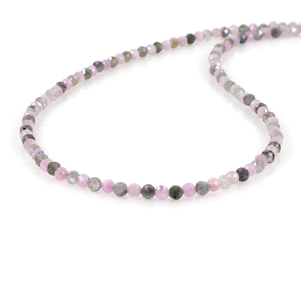 Kunzite and Gray Zircon Silver Necklace