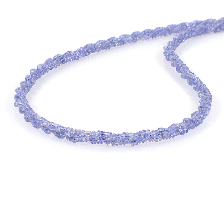 Tanzanite Twisted Rope Unisex Silver Necklace