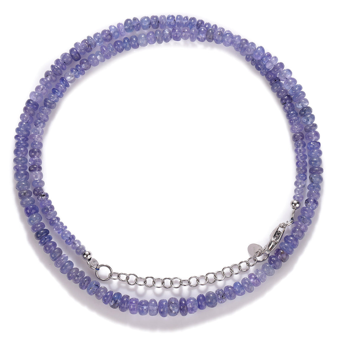 Sterling Silver Tanzanite Beads Necklace
