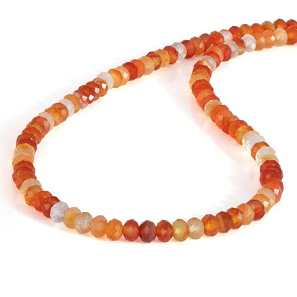 Carnelian Beads Silver Necklace