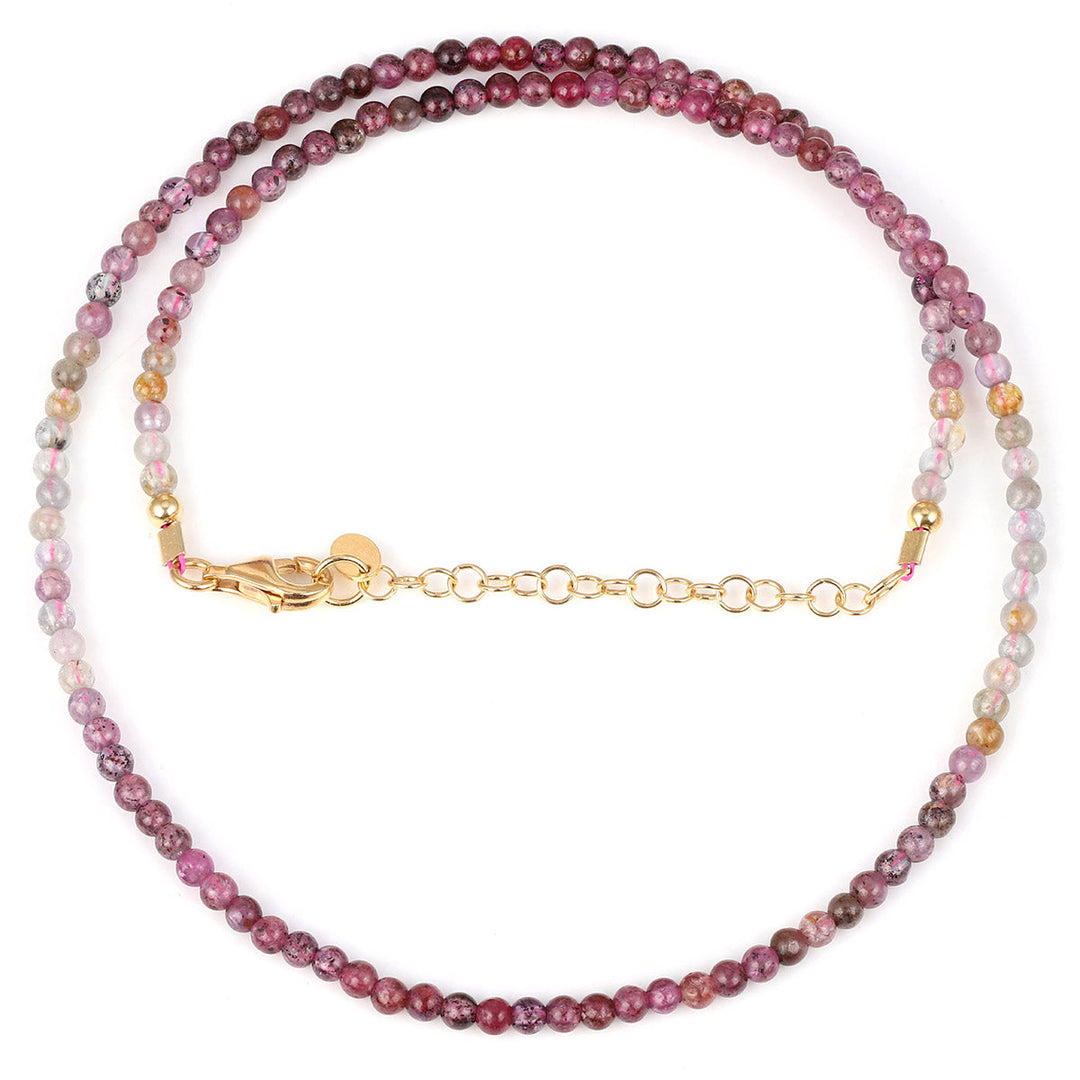 Shaded Ruby Silver Necklace