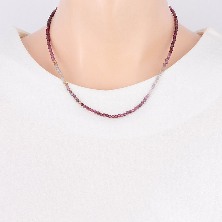 Shaded Ruby Silver Necklace