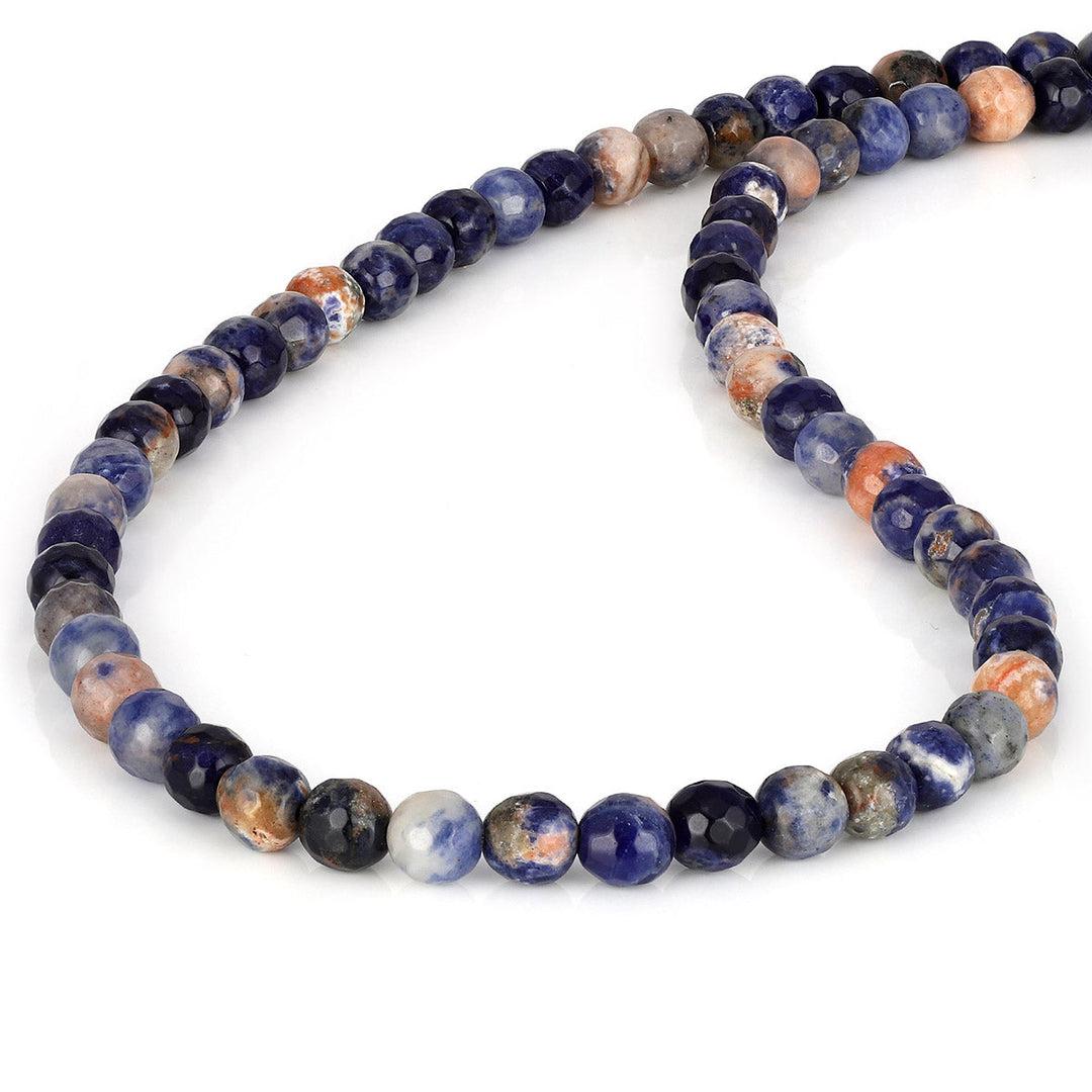 Sterling Silver Orange Sodalite Necklace