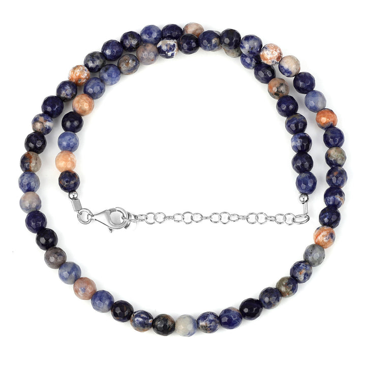 Sterling Silver Orange Sodalite Necklace