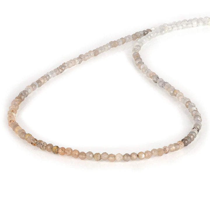 Sterling Silver Multi Moonstone Beads Necklace