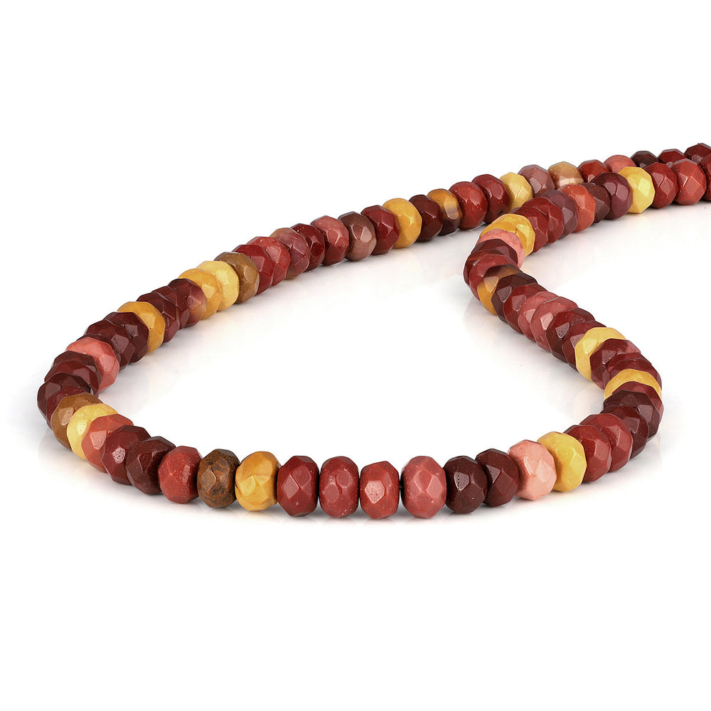 Mookaite Beads Silver Necklace