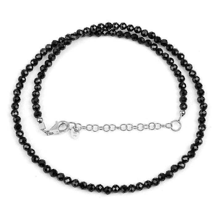 Black Spinel Silver Necklace