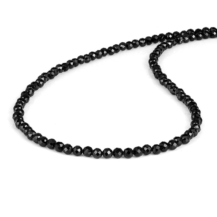 Black Spinel Silver Necklace