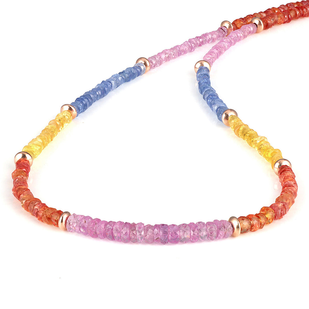 Sterling Silver Multi Sapphire Necklace