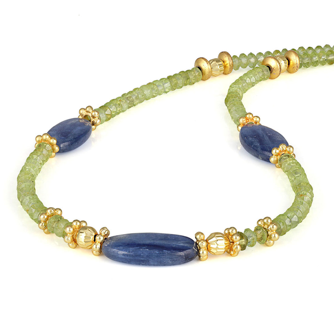 Peridot and Kyanite Silver Necklace