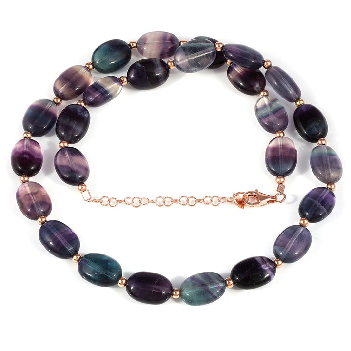 Multi Fluorite Silver Necklace