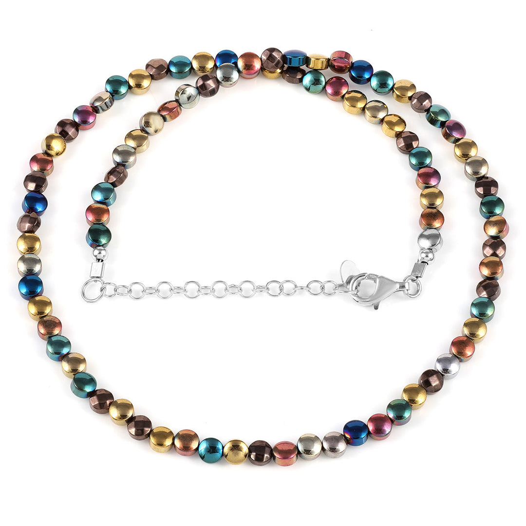 Sterling Silver Multicolor Hematite Necklace