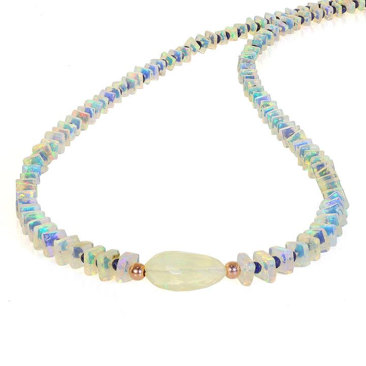 Ethiopian Opal and Blue Sapphire Necklace