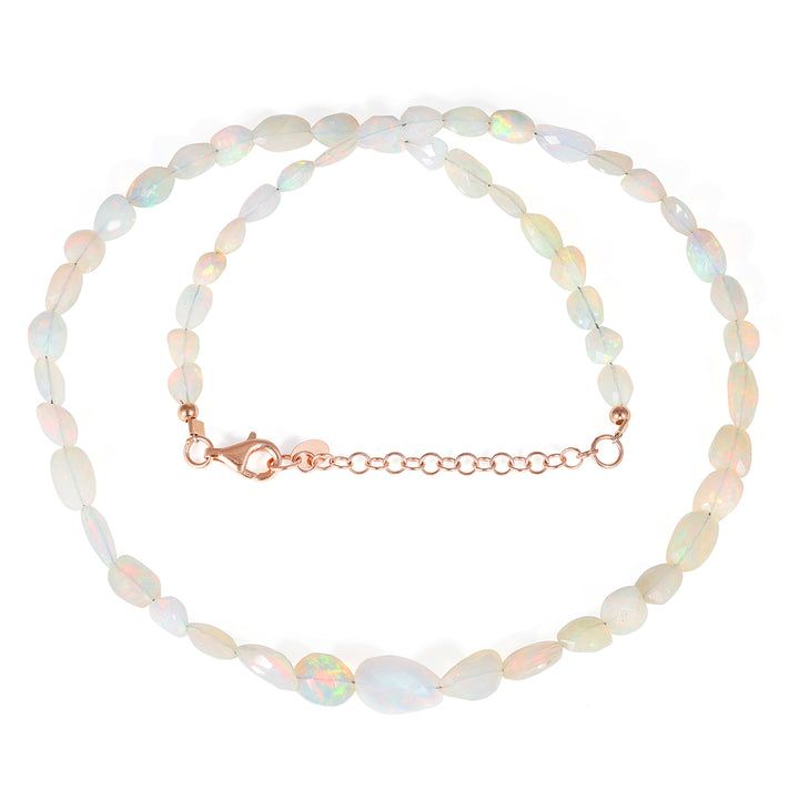 Ethiopian Opal Tumble Silver Necklace