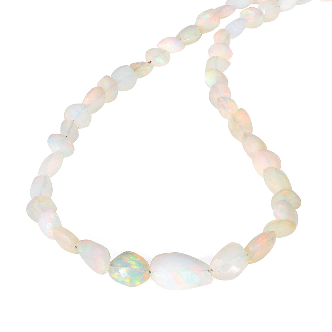 Ethiopian Opal Tumble Silver Necklace