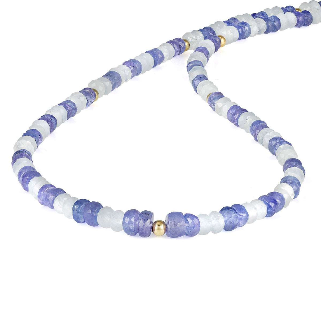 Aquamarine and Tanzanite Silver Necklace