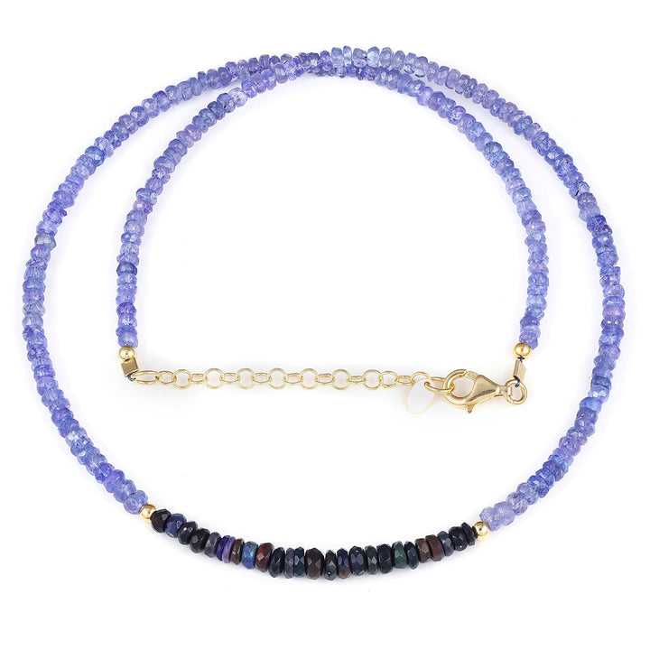 Tanzanite and Ethiopian Black Opal Necklace