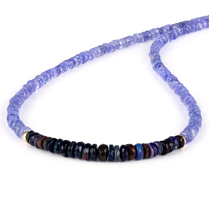 Tanzanite and Ethiopian Black Opal Necklace