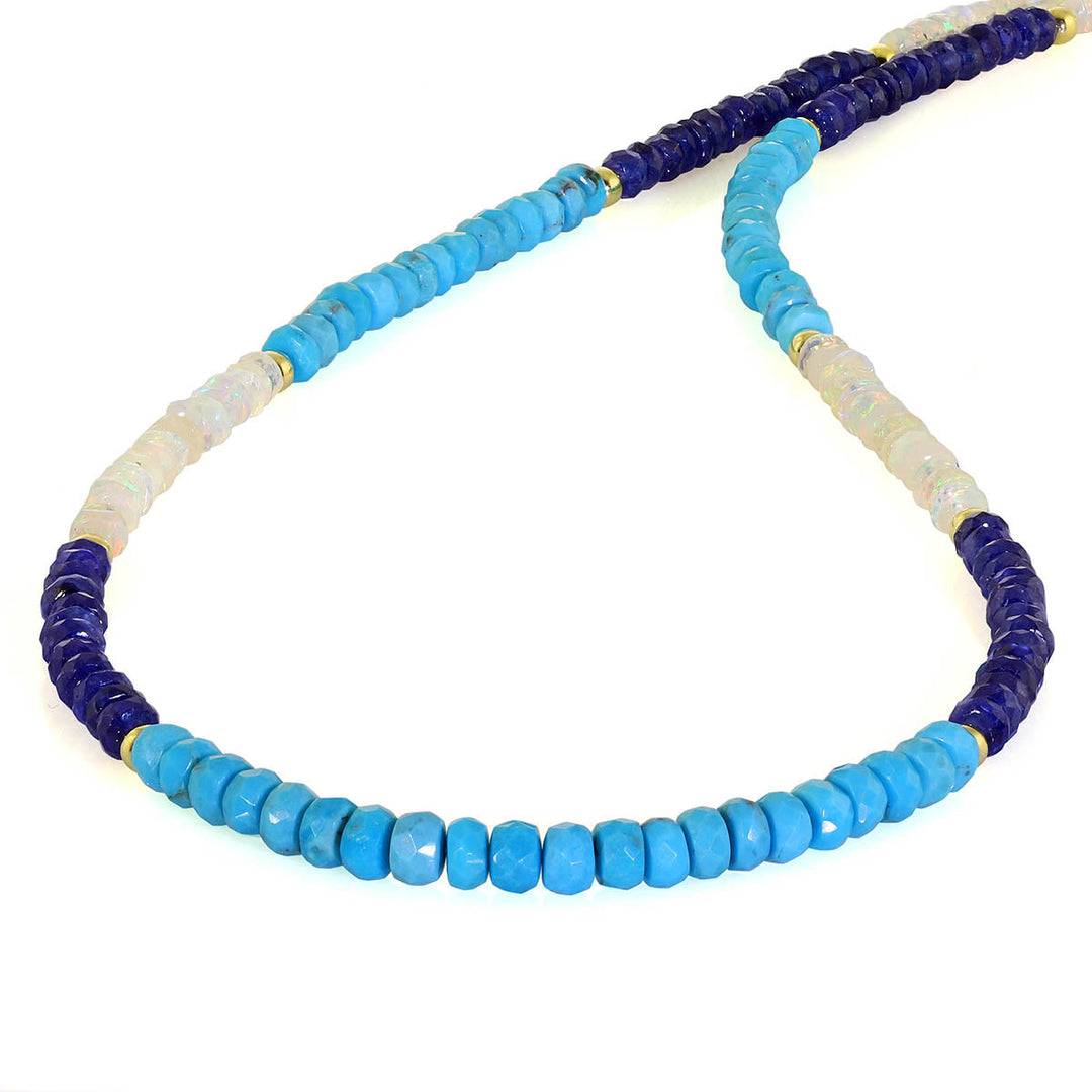 Turquoise, Kyanite and Ethiopian Opal Necklace