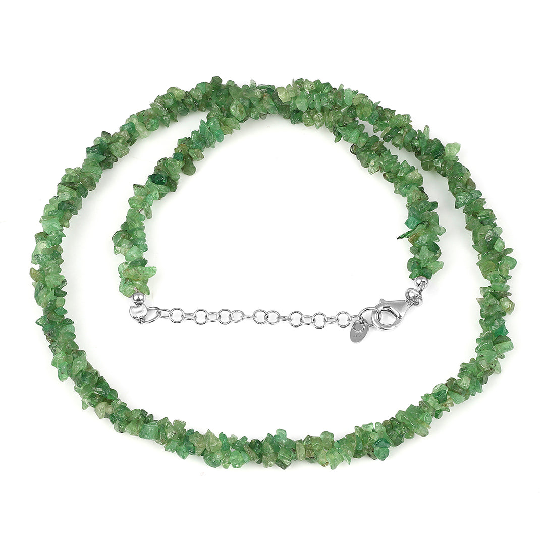 Tsavorite Nuggets Silver Necklace