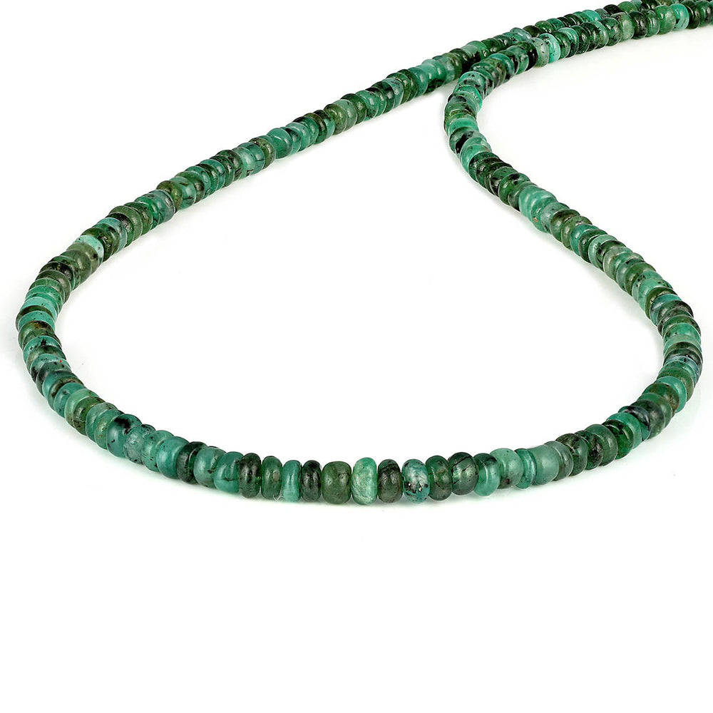 Emerald Beads Silver Necklace