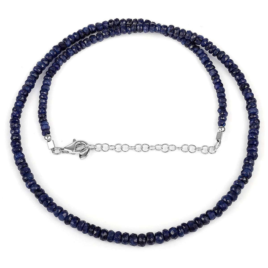 Blue Sapphire Silver Necklace