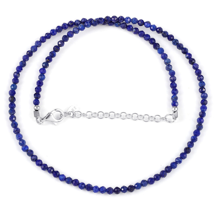 Sterling Silver Lapis Lazuli Beads Necklace