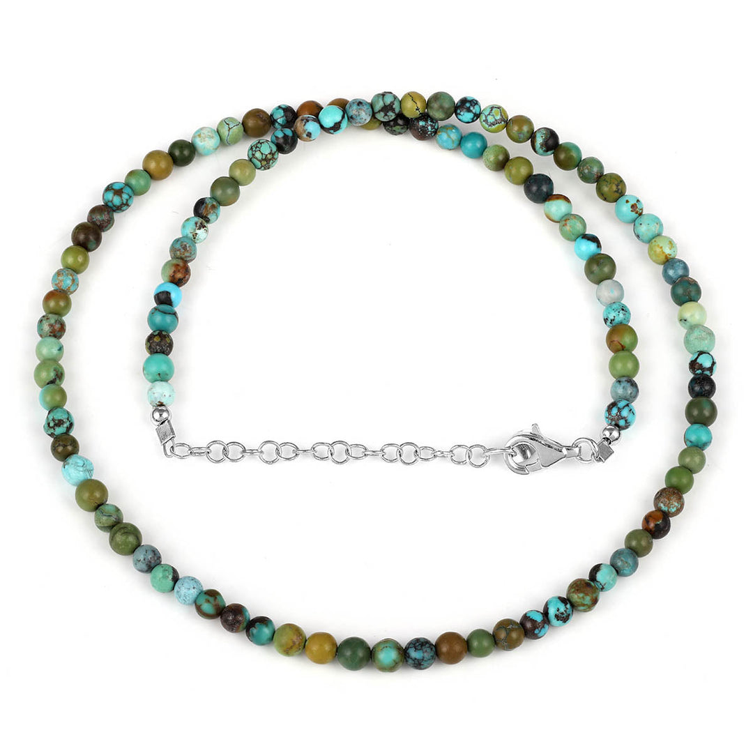 African Turquoise Silver Necklace
