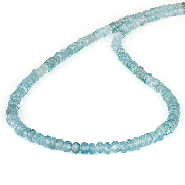 Sterling Silver Blue Zircon Beads Necklace