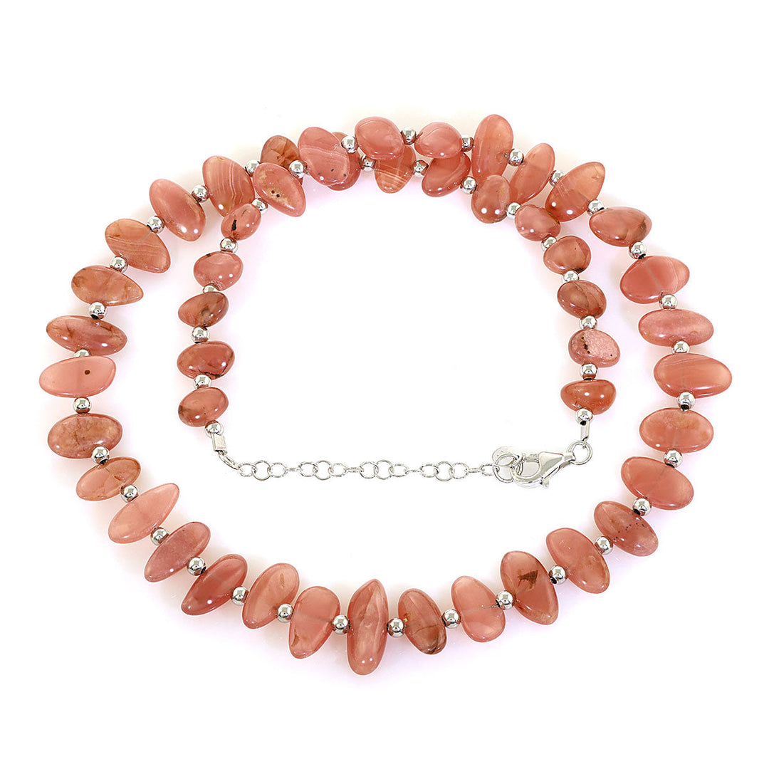 Sterling Silver Rhodochrosite Necklace