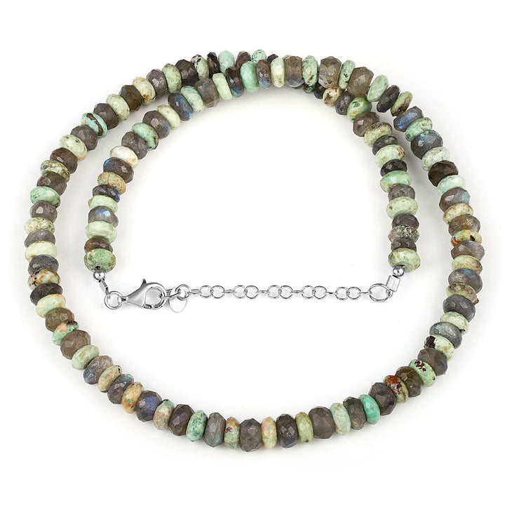 Turquoise and Labradorite Silver Necklace