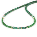 Emerald and Tsavorite Silver Necklace