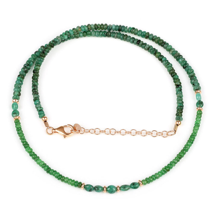 Emerald and Tsavorite Silver Necklace