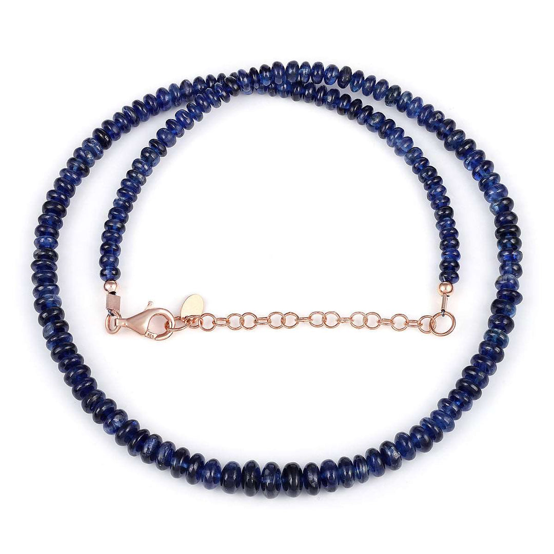 Blue Kyanite Beads Silver Necklace