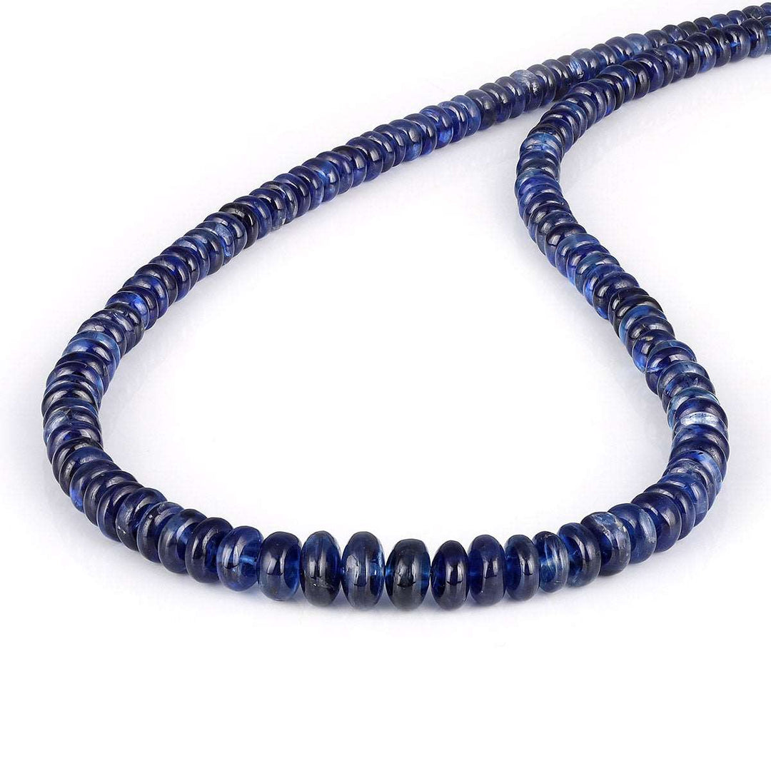 Blue Kyanite Beads Silver Necklace