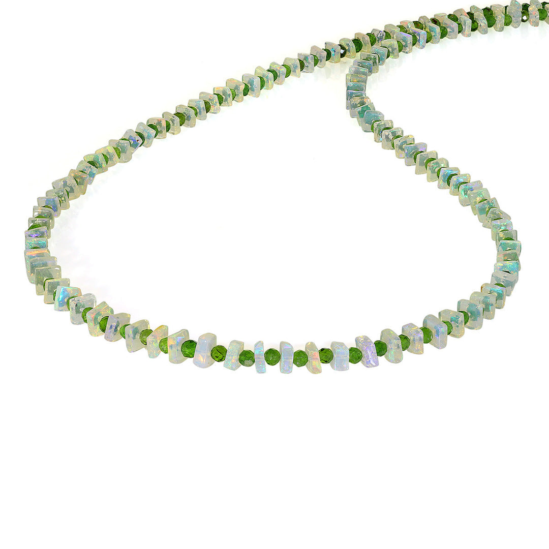 Ethiopian Opal and Chrome Diopside Necklace