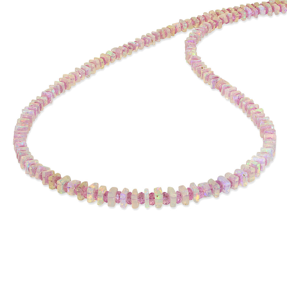 Ethiopian Opal and Sapphire Silver Necklace