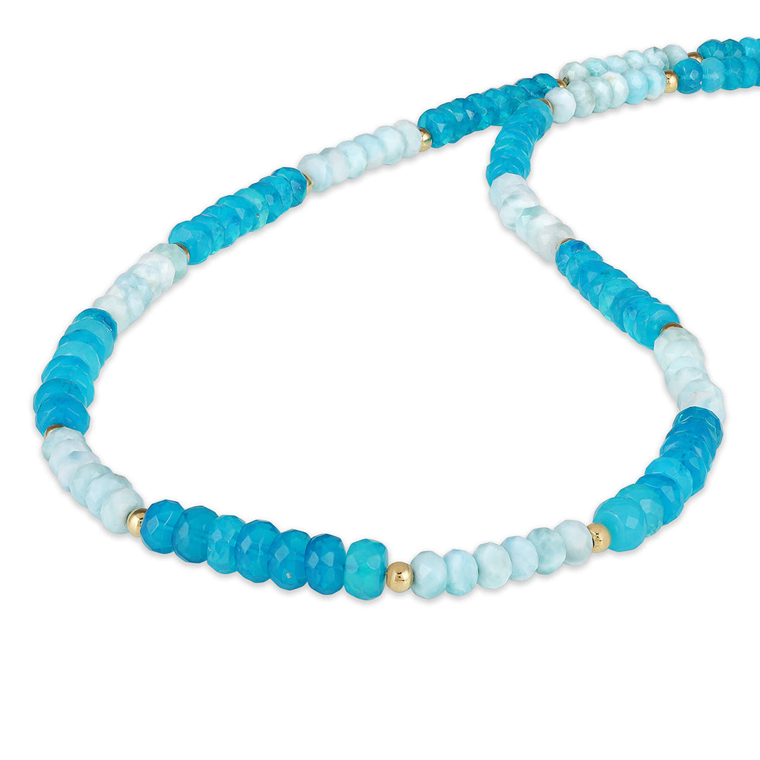 Ethiopian Opal and Larimar Silver Necklace